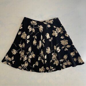 Casual Corner 100% Silk Floral Midi A-Line Skirt